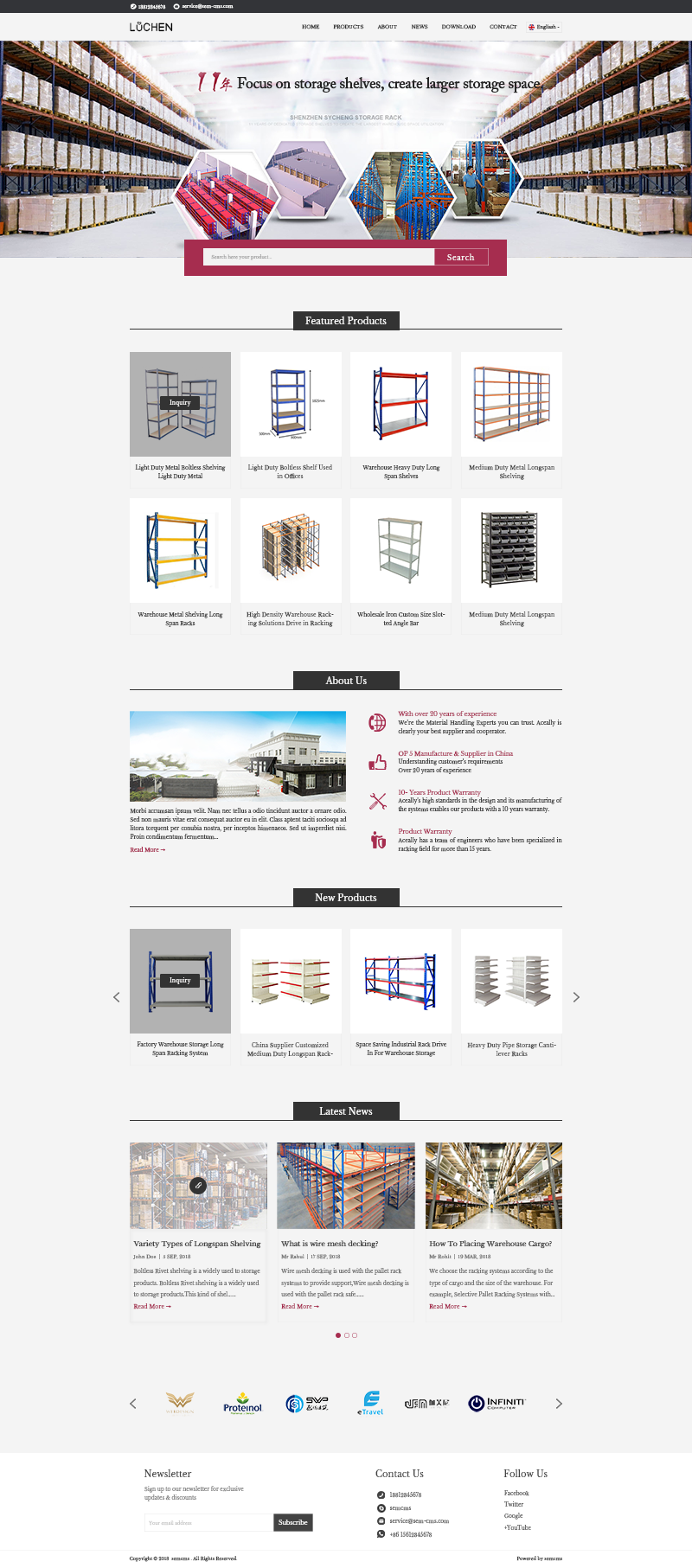 外贸多语种网站模版之工业设备（货架） - 营销型