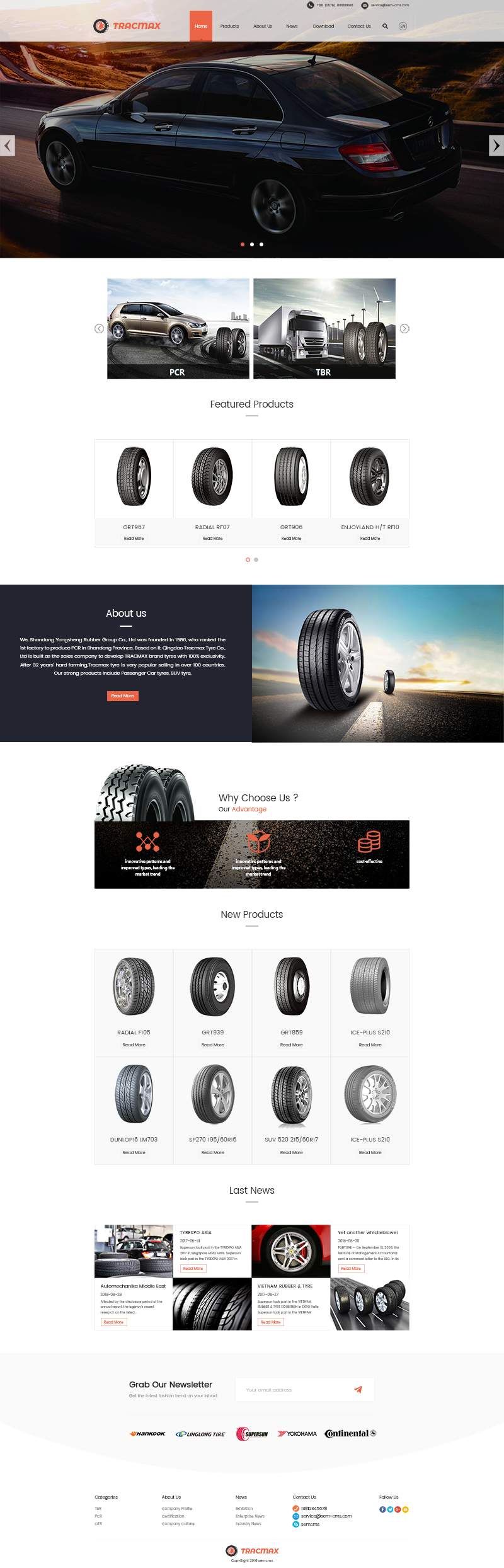 外贸多语网站汽车轮胎网站模版 - 营销型