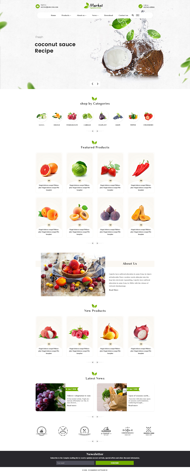 外贸多语种网站模版之农产品蔬菜水果